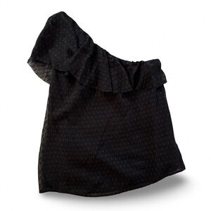 PAIGE Elegant Black Ruffle Top women’s size small‎